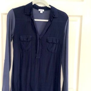 Splendid dark blue on blue long sleeve tee. XS